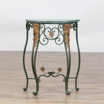 Image for Lot Rococo Style Painted Iron Console