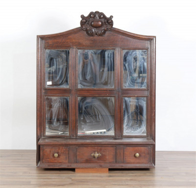 Victorian Oak Mirrored Hall Shelf