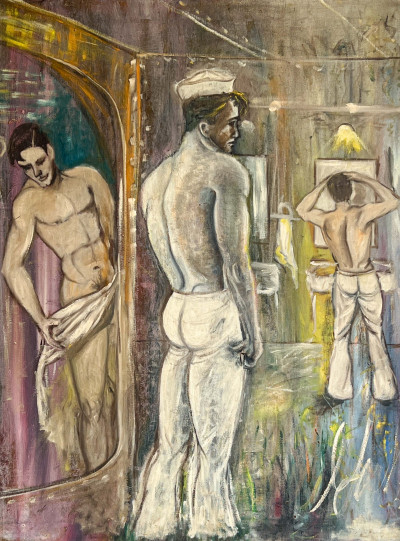 Image for Lot Unknown Artist - Sailors in Submarine Shower