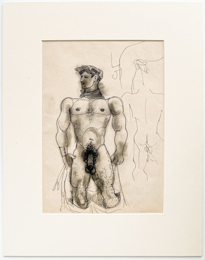 Jean Cocteau - Standing Nude and Portrait Sketches (double-sided)