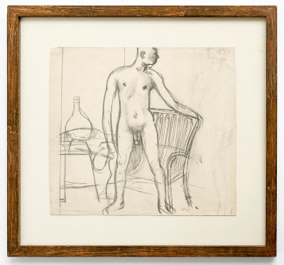 Keith Vaughan - Nude Standing by a Chair