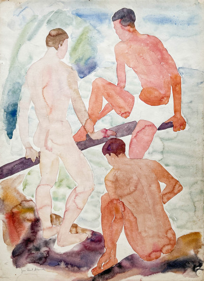 Image for Lot Artist Unknown - Three Bathers