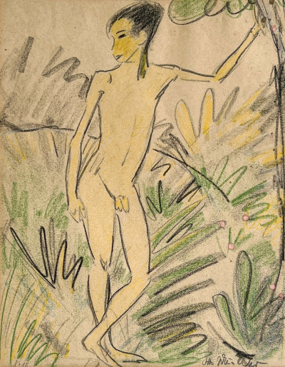 Image for Lot Otto Mueller - Stehender männlicher Akt (Standing Male Nude)
