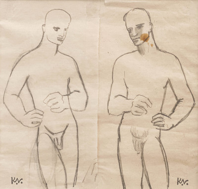 Image for Lot Keith Vaughan - Two Male Nudes