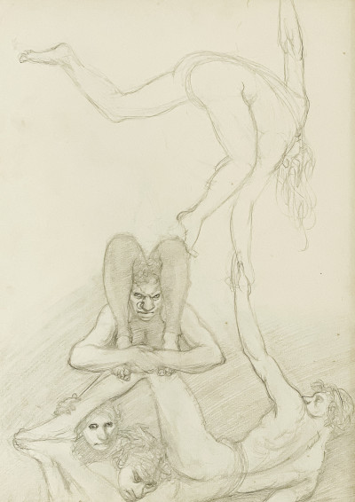 Unknown Artist - Untitled (Multi Figure Compositional Study)
