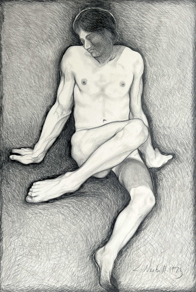 Lowell Nesbitt - Untitled (Sitting Nude)