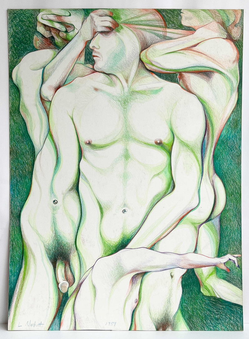 Lowell Nesbitt - Multidimensional Green Nudes