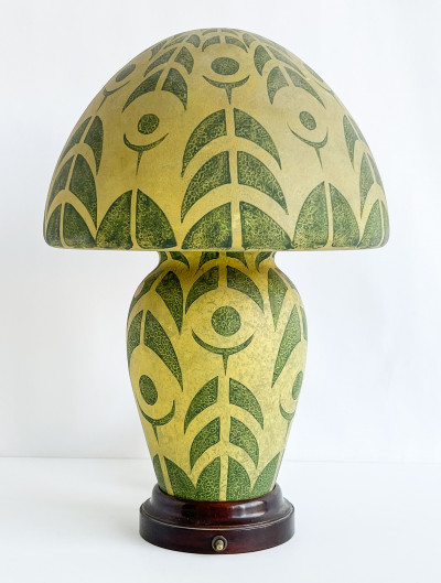 Image for Lot Art Deco Glass Boudoir Lamp