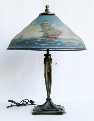 Image for Lot Pairpoint Reverse Painted 'Landsdowne' Lamp