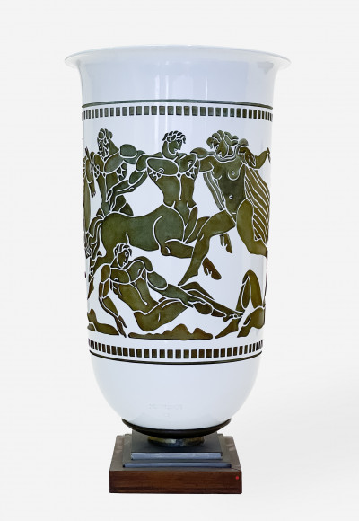 Image for Lot Sèvres - Monumental Lamp with Carved Figural Frieze