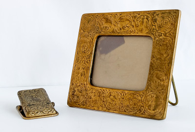 Image for Lot Tiffany Studios - Gilt Bronze Desk Items