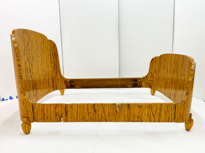 Art Deco Exotic Wood Veneer Bed