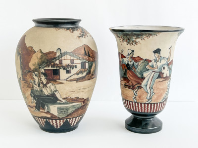 Image for Lot Two Large Étienne Vilotte & Poterie De Ciboure Pottery Vases