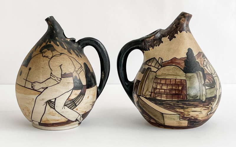 Two Étienne Vilotte & Poterie De Ciboure Pottery Vessels