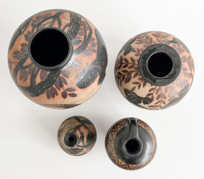 Four Étienne Vilotte & Poterie De Ciboure Pottery Vessels