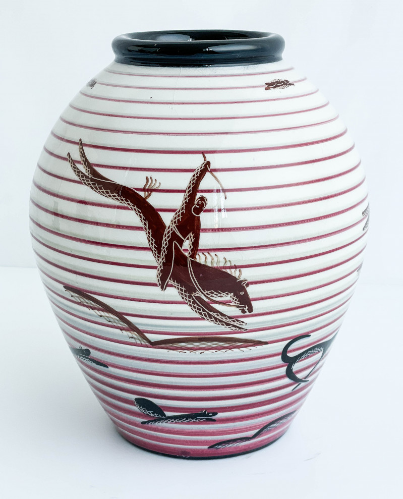 Rometti Ceramiche - Vase 'Scena di Caccia'