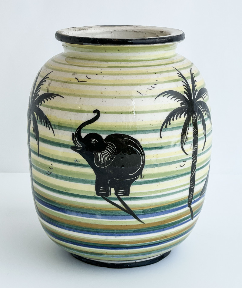 Rometti Ceramiche - Vase 'Deserto con Elefanti con Piramidi'