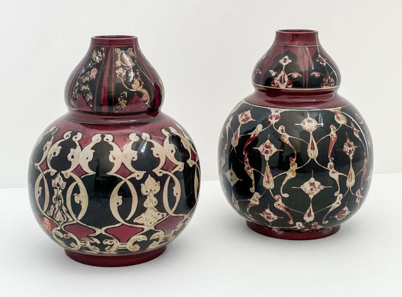 Two Bernard Moore Glazed Pottery Vases