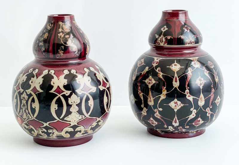 Two Bernard Moore Glazed Pottery Vases