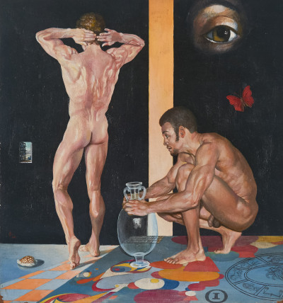 Image for Lot Unknown Artist - Male Nudes in Surrealist Scene