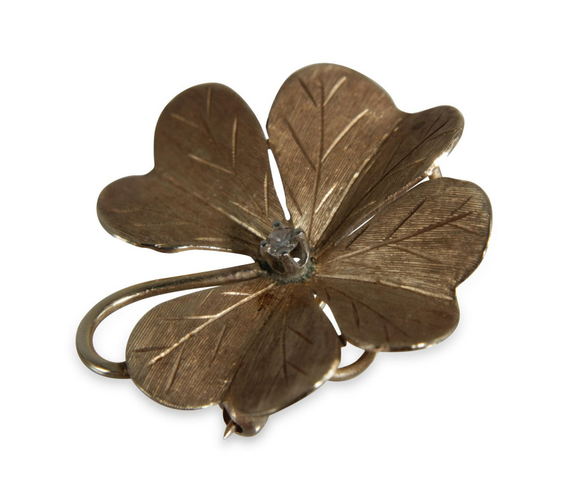 Two 14K Yellow Gold Flower Brooches