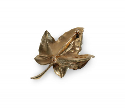 18K Yellow Gold Maple Leaf Brooch