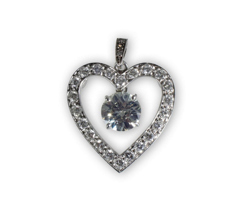 3.65 ct Diamond Heart Shaped Pendant