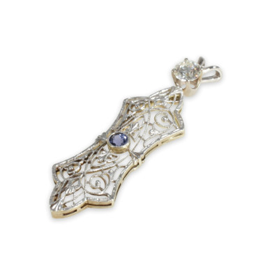 Edwardian Diamond and Sapphire Pendant