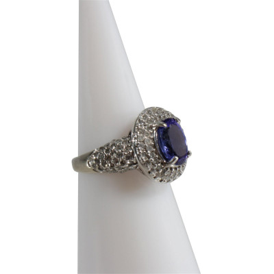 Blue Tourmaline & Diamond Ring
