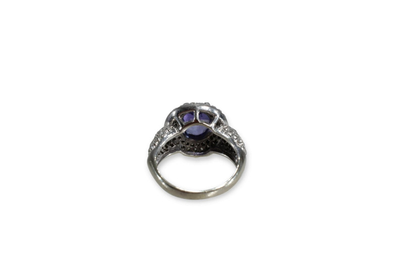 Blue Tourmaline & Diamond Ring