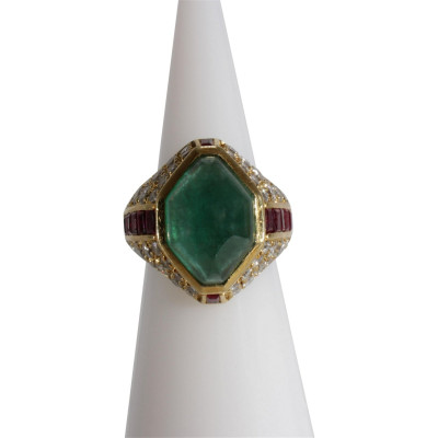 Image for Lot Emerald, Ruby and Diamond Ring