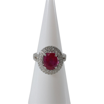 Image for Lot Burma Ruby and Diamond Ring