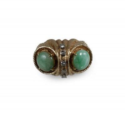 Image for Lot 14K Yellow Gold & Jade Ring