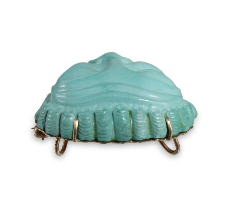 Carved Turquoise Buddha Pendant