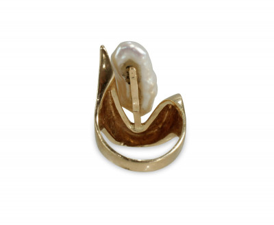 14K Yellow Gold & Baroque Pearl Ring