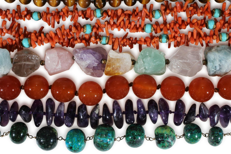 Group of Hardstone Necklaces