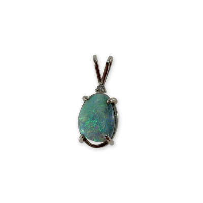 Image for Lot Opal and Diamond Pendant