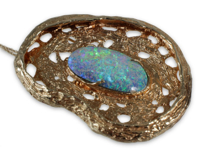 Image for Lot Opal and 14K 'Nest' Pendant