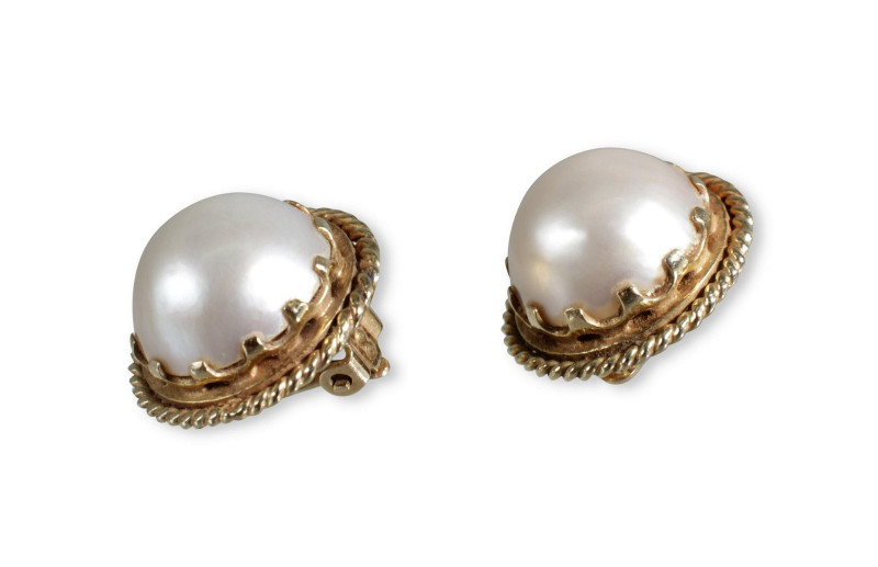 Pair of Mabe Pearl Earrings