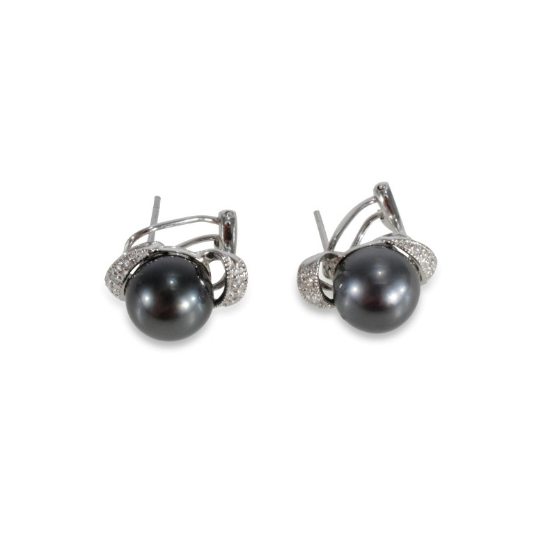 Tahitian Pearl & Diamond Earring, Necklace Suite