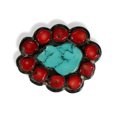 Image for Lot Pat Areias Turquoise Belt Buckle