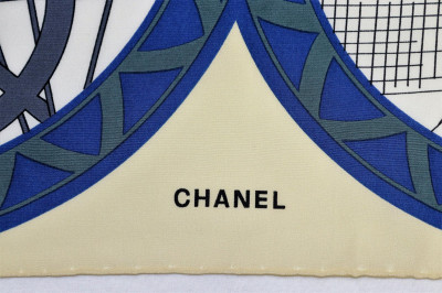 Chanel Cambon Rue Sports Silk Scarf, 1990s