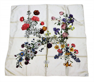 Image for Lot Gucci Floral Twill Silk Scarf