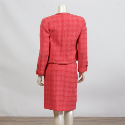 Chanel Red Tweed Skirt Suit, 1990s