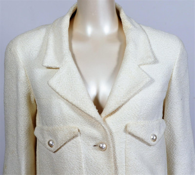 Chanel Ivory Tweed Skirt Suit, 1990s