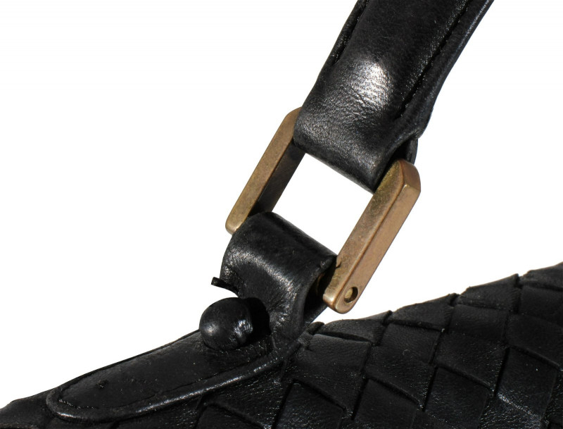 Bottega Veneta Black Leather Intrecciato Briefcase