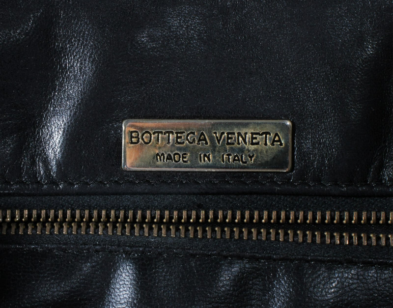Bottega Veneta Black Leather Intrecciato Briefcase