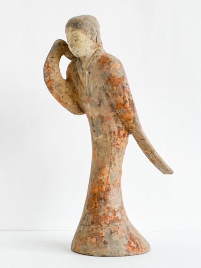 Image for Lot Chinese Painted Pottery Figure of a Dancer
