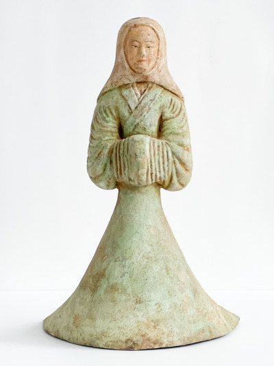 Image for Lot Chinese Painted Pottery Figure