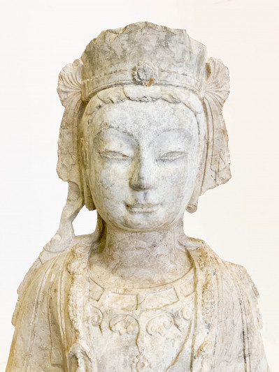 Chinese Stone Figure of a Bodhisattva